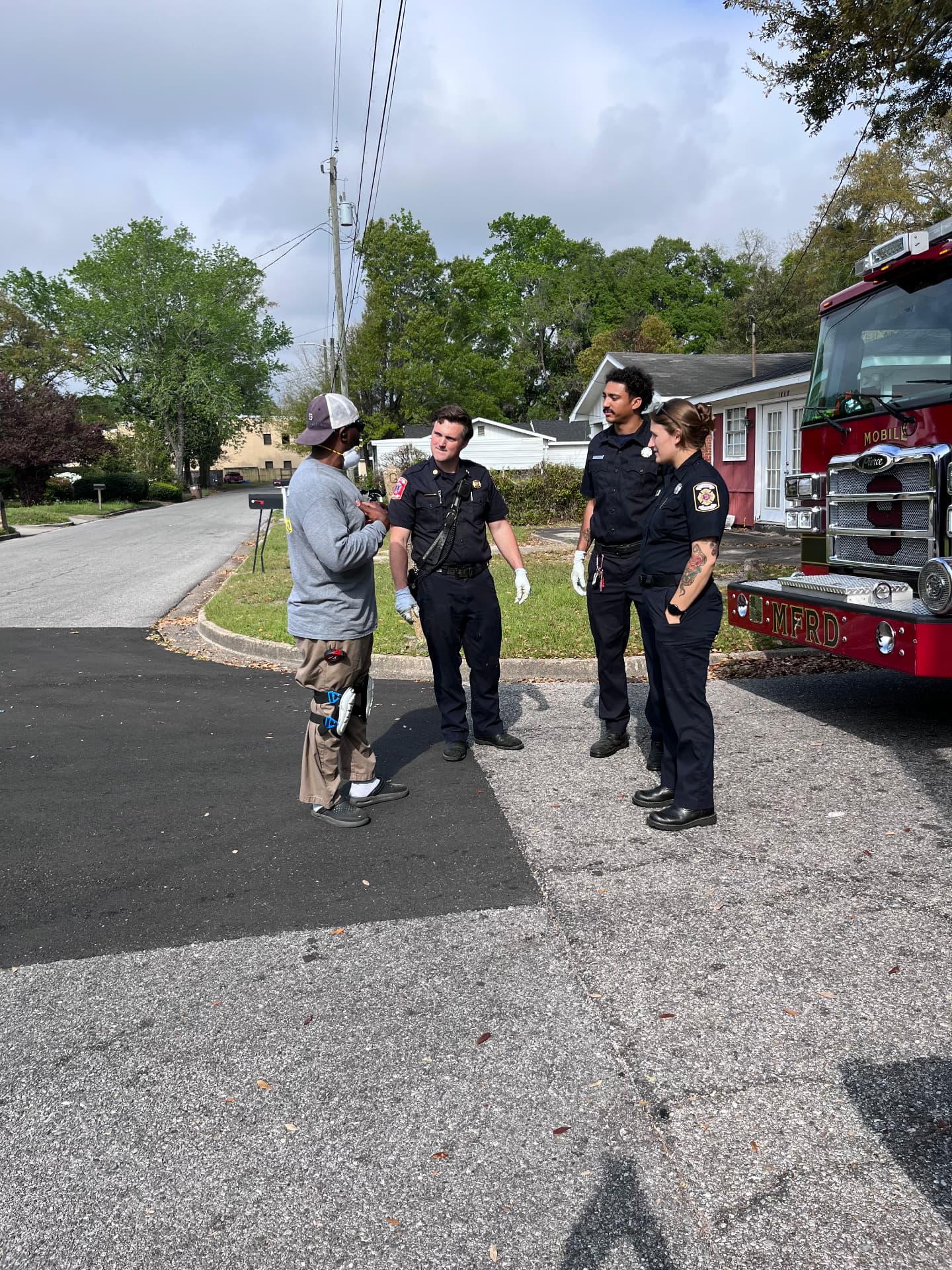 Curb address On Site — Neighborhood install with local fire-rescue crew